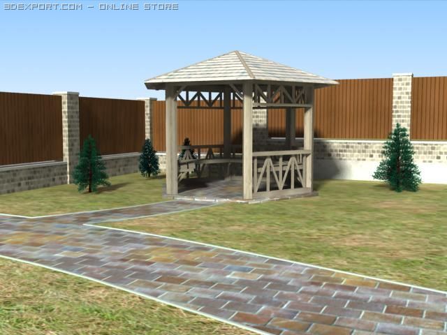 besedka 3D 모델 .c4d .max .obj .3ds .fbx .stl .blend