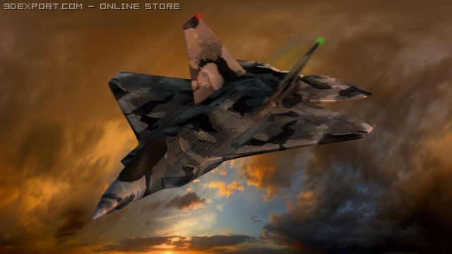 f22raptor 3D Модель .c4d .max .obj .3ds .fbx .stl .blend 