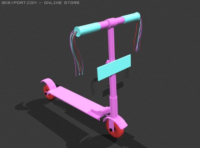 kick bike 3D Model .c4d .max .obj .3ds .fbx .stl .blend