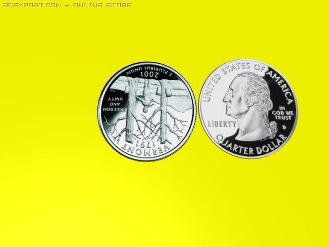 vermont state quarter 3D Model .c4d .max .obj .3ds .fbx .stl .blend 