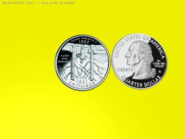 vermont state quarter 3D Model .c4d .max .obj .3ds .fbx .stl .blend 