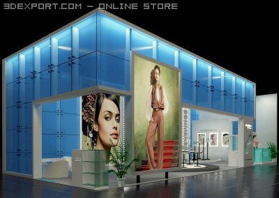 exhibition stall Modello 3D .c4d .max .obj .3ds .fbx .stl .blend 