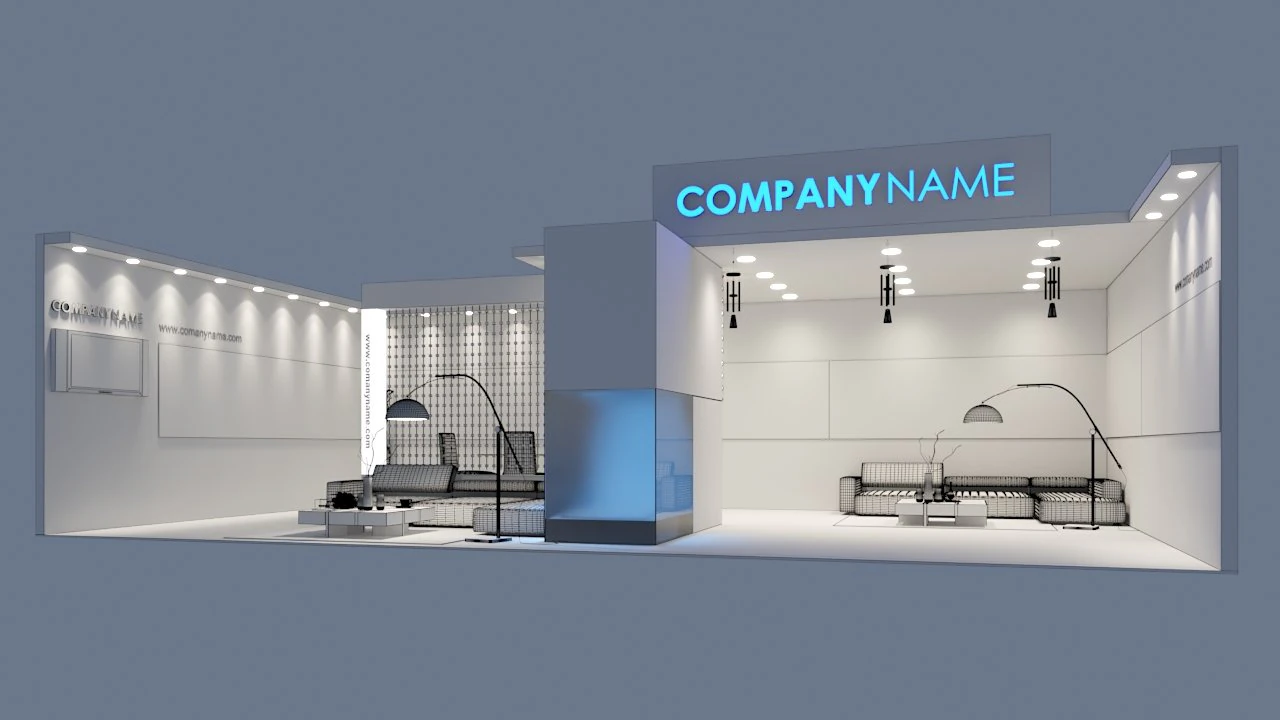exhibition stall 02 3D Model .c4d .max .obj .3ds .fbx .stl .blend 