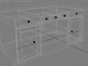 table with boxes Modelo 3D