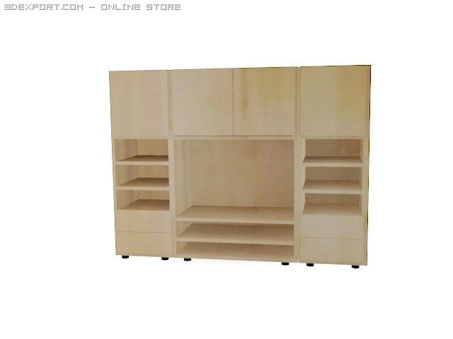 shelving for tv 3D Model .c4d .max .obj .3ds .fbx .stl .blend 