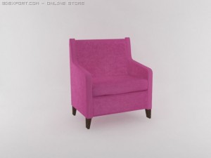 pink armchair 3D Модель