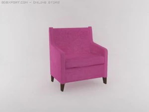 poltrona rosa Modelo 3D