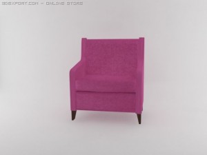 pink armchair 3D Модель
