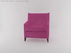 pink armchair 3D Model