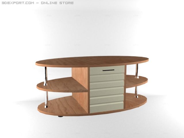 oval table 3D 모델 .c4d .max .obj .3ds .fbx .stl .blend 