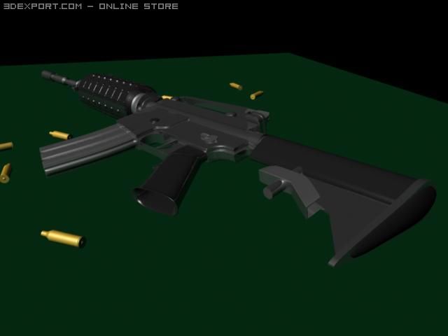 m4 army rifle Modelo 3D .c4d .max .obj .3ds .fbx .stl .blend 