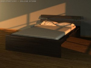 bed bedroom scene Modèle 3D