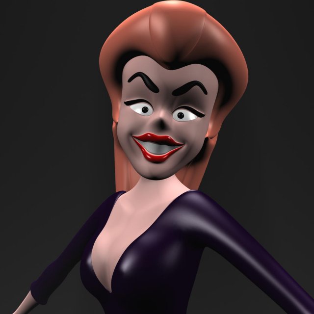 cartoon witch rigged Modelo 3D .c4d .max .obj .3ds .fbx .stl .blend 