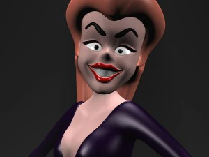 조작된 만화 마녀 3D 모델