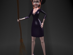 cartoon witch rigged Modelo 3D