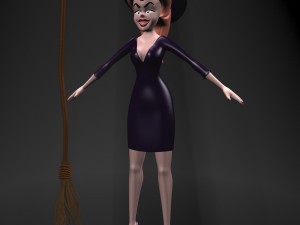 cartoon witch rigged Modelo 3D