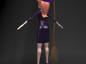 cartoon witch rigged Modelo 3D