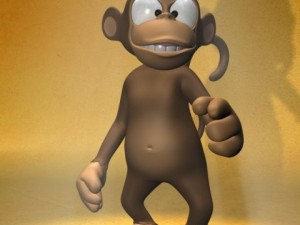 cartoon monkey rigged Model 3D