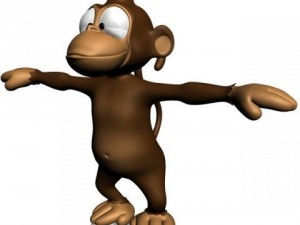 cartoon monkey rigged Model 3D