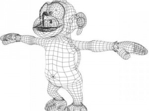 cartoon monkey rigged Model 3D