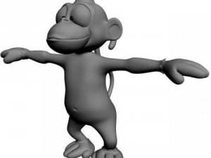 cartoon monkey rigged Model 3D