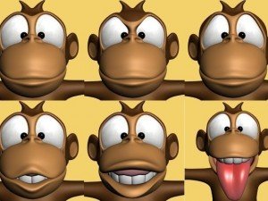 cartoon monkey rigged Model 3D