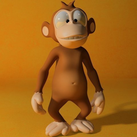 cartoon monkey rigged Model 3D .c4d .max .obj .3ds .fbx .stl .blend 