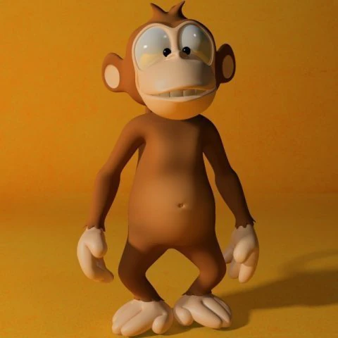 cartoon monkey rigged 3D Model .c4d .max .obj .3ds .fbx .stl .blend 