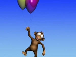 조작된 만화 원숭이 3D 모델