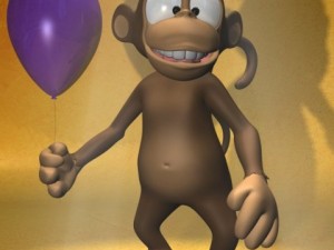 cartoon monkey rigged Model 3D