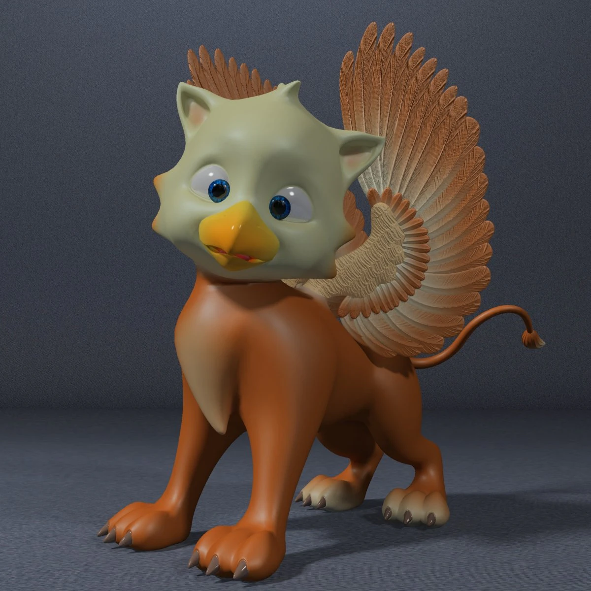 baby griffin rigged 3D Model .c4d .max .obj .3ds .fbx .stl .blend
