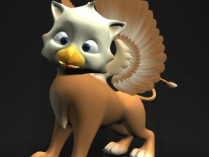 baby griffin rigged 3D Model