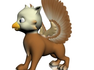 baby griffin rigged 3D Model