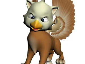baby griffin rigged 3D Model