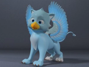 baby griffin rigged 3D Model