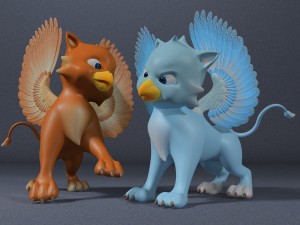 baby griffin rigged 3D Model