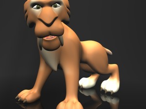cartoon sabertooth tiger rigged Model 3D