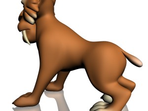 cartoon sabertooth tiger rigged Model 3D