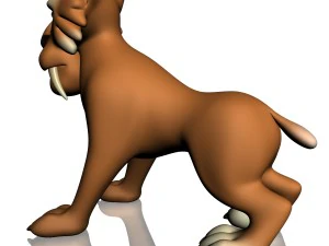 cartoon sabertooth tiger rigged 3D Model