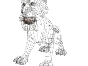 cartoon sabertooth tiger rigged 3D Model
