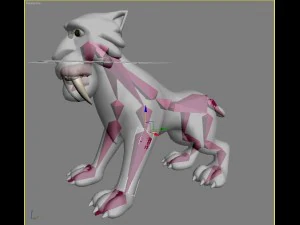 cartoon sabertooth tiger rigged 3D Model
