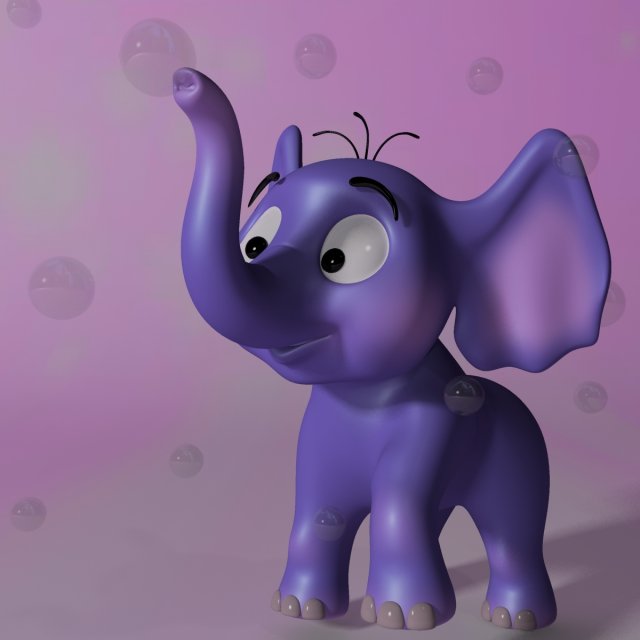 cartoon baby elephant rigged Model 3D .c4d .max .obj .3ds .fbx .stl .blend 