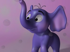 cartoon baby elephant rigged 3D Model