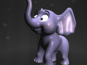 cartoon baby elephant rigged Model 3D