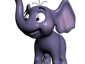 cartoon baby elephant rigged Model 3D