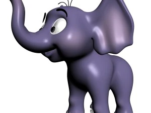 elefantino del fumetto truccato Modello 3D