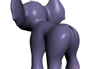 cartoon baby elephant rigged Model 3D