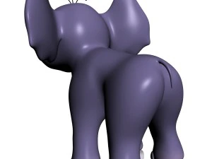 elefantino del fumetto truccato Modello 3D