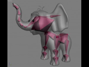 cartoon baby elephant rigged Model 3D