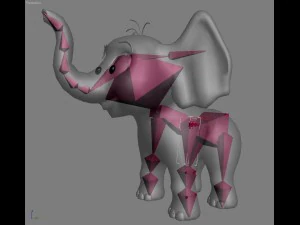 elefantino del fumetto truccato Modello 3D